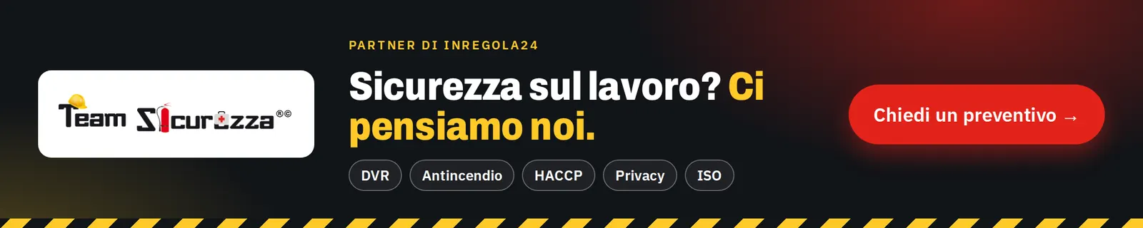 Team Sicurezza: sicurezza sul lavoro, DVR, antincendio, HACCP, privacy e ISO. Chiedi un preventivo