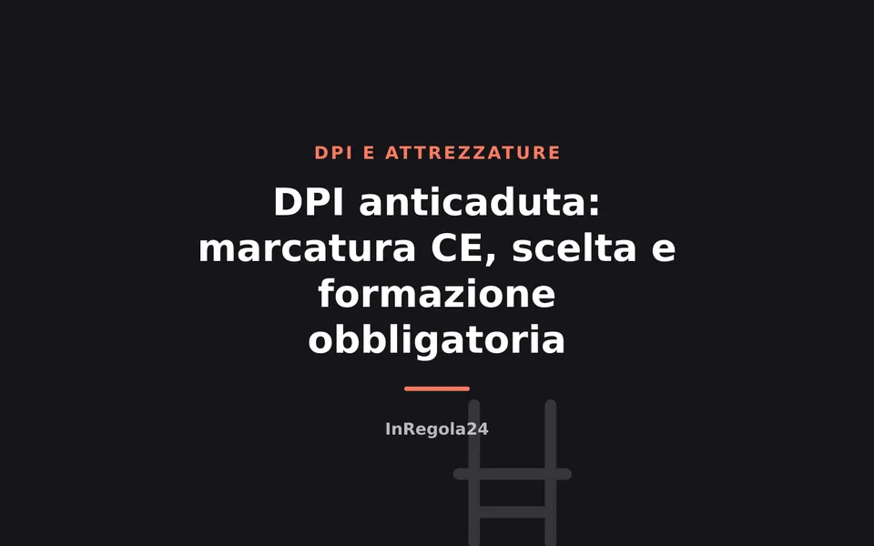 DPI anticaduta: marcatura CE, scelta e formazione obbligatoria