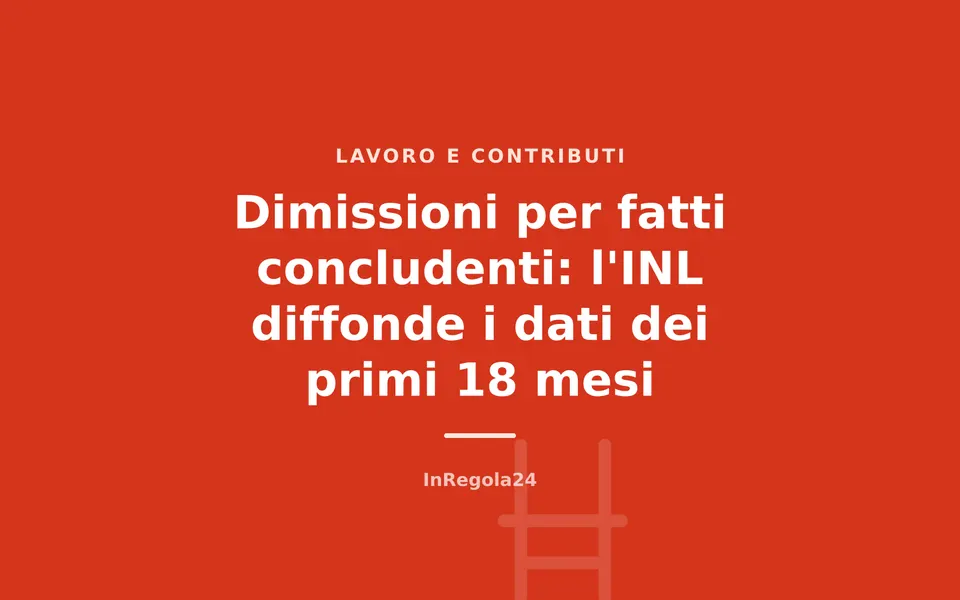Dimissioni per fatti concludenti: l'INL diffonde i dati dei primi 18 mesi