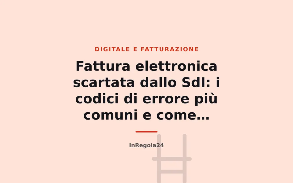 Fattura elettronica scartata dallo SdI: i codici di errore più comuni e come rimediare