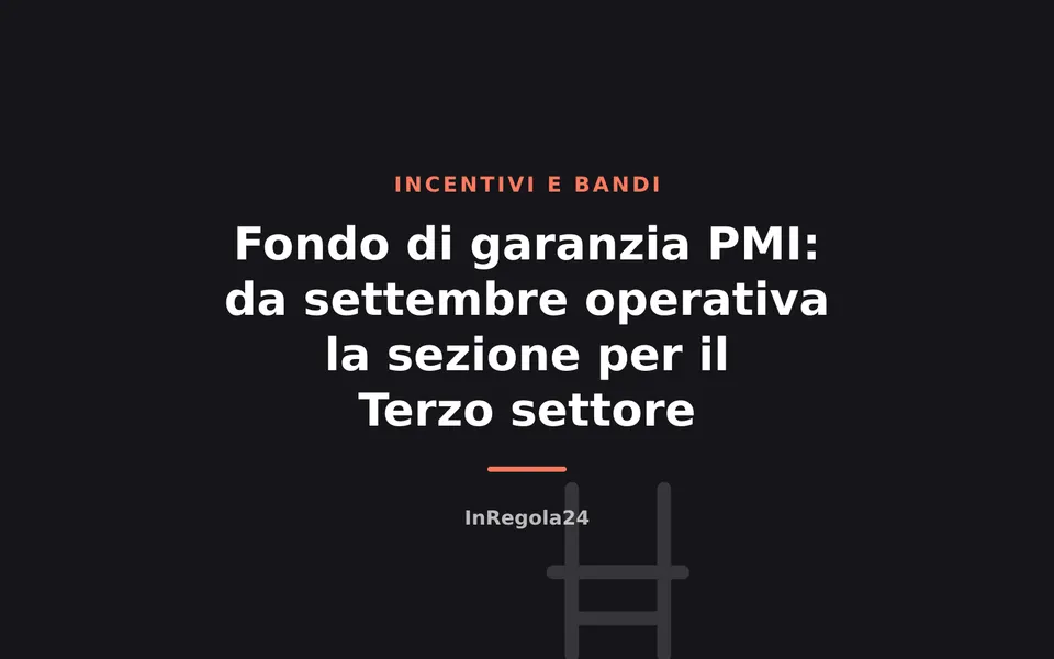 Fondo di garanzia PMI: da settembre operativa la sezione per il Terzo settore